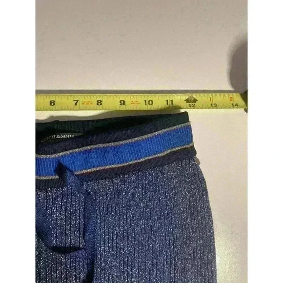 Scotch & Soda Flared Lurex Pants High Rise Metallic Knit Stretch Size S - Picture 9 of 12